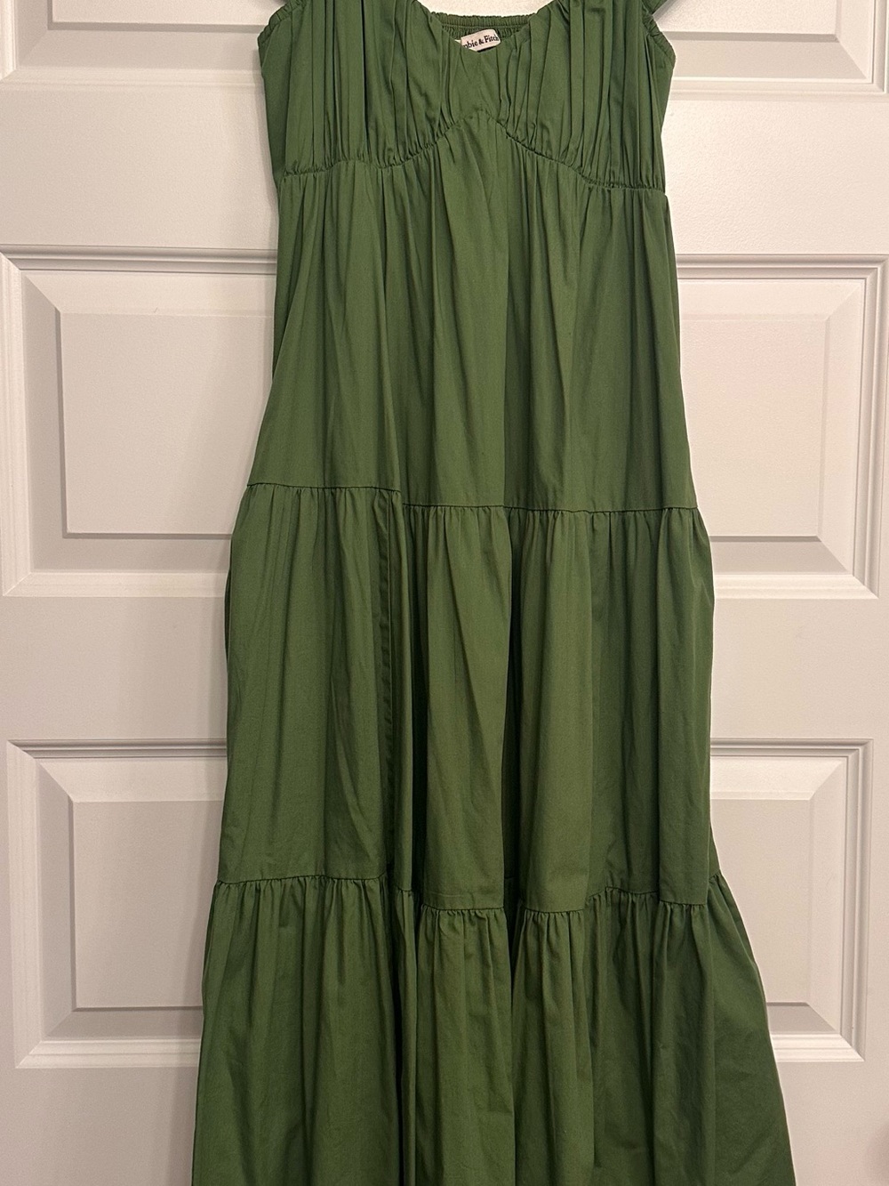 Abercrombie & Fitch Olive Tiered Maxi Dress